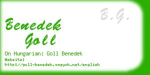 benedek goll business card